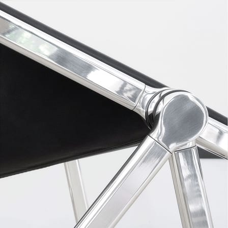 Fauteuil pliant Plona cuir noir / Cuir - Giancarlo Piretti, 1970 - ANONIMA CASTELLI