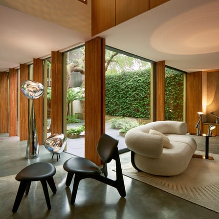 Fauteuil bas Slab Lounge cuir noir - Tom Dixon