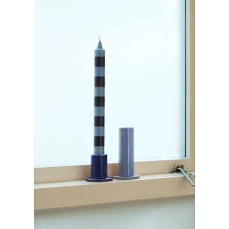 Kerzenleuchter Tube Small keramik blau / H 5 cm - Keramik - Hay