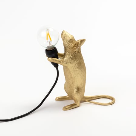 Lampe de table Mouse Standing #1 / Souris debout plastique or - Seletti