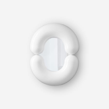 Miroir mural Zodiac Bumper Small céramique blanc / L 55 x H 70 cm - Jean-Baptiste Fastrez, 2020 - Moustache
