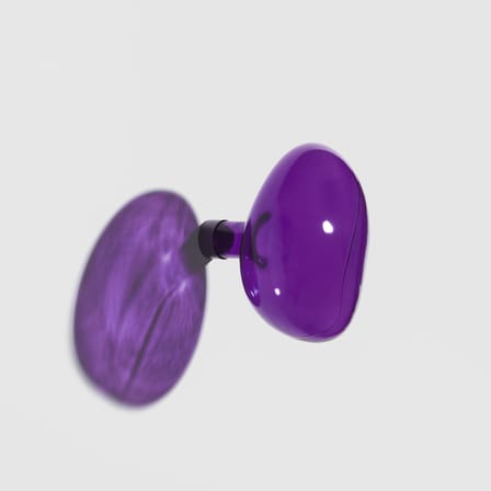 Patère Bubble Large verre violet / Ø 15 cm - Soufflé bouche - Petite Friture