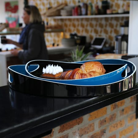 Plateau Basile Large bois bleu / Bois - Ø 50 cm - Maison Sarah Lavoine