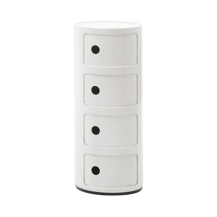 Rangement Componibili plastique blanc / 4 tiroirs - H 77 cm - Anna Castelli Ferrieri, 1968 - Kartell