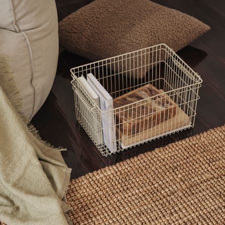 Stapelkorb Cala metall beige / Set von 2 -36 x 26 x H 20 cm - Ferm Living