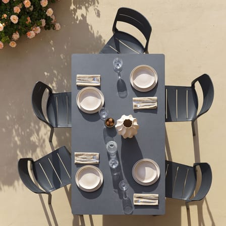 Table rectangulaire Piave blanc / 160 x 90 cm - Stratifié texturé - NARDI