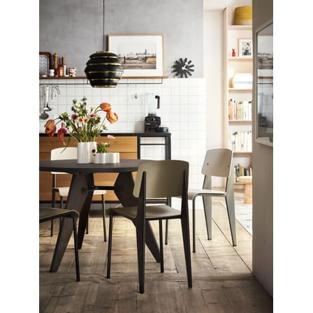 Table ronde Guéridon bois naturel / Ø 105 x H 74 - By Jean Prouvé, 1949 - Vitra