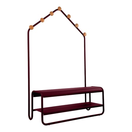 Vestiaire Funambule métal rouge / L 113 x P 47,5 x H 180 cm - Banc & portemanteau - Fermob