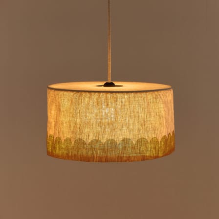 Abat-jour Vibes tissu jaune / Ø 40 x H 18 cm - Lin - NOBODINOZ