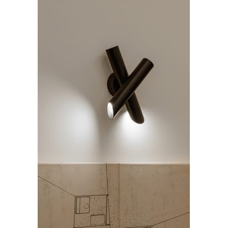 Applique Tubes 2 métal noir / LED - Orientable - Nemo
