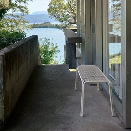 Banc Thorvald SC112 métal blanc / L 125 cm - &tradition