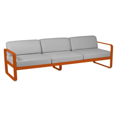 Canapé de jardin 3 places Bellevie / L 235 cm - Tissu gris flanelle - Fermob