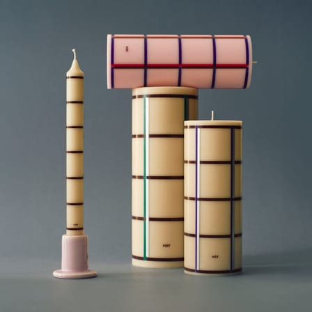 Bougie bloc Column cire multicolore / Ø 7 x H 20 cm - Hay