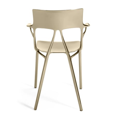 Fauteuil A.I plastique métal métallisé / Conçu par une intelligence artificielle - 100% recyclé - Kartell
