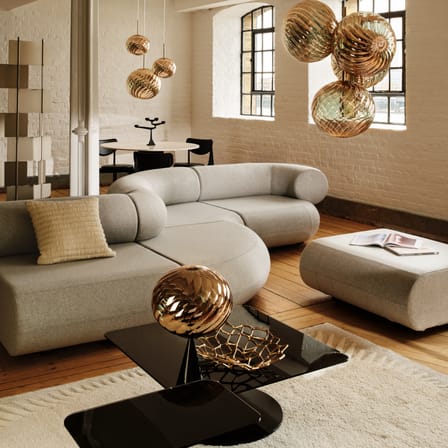 Kissen Ridge textil beige / 45 x 45 cm - handgewebt - Tom Dixon