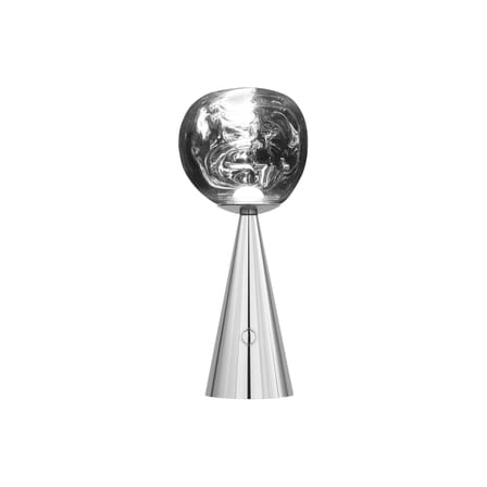 Lampada senza fili ricaricabile Melt Portable LED materiale plastico argento / H 28,5 cm - Policarbonato metallizzato (cambia colore) - Tom Dixon