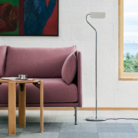 Lampadaire Apex métal blanc / Liseuse orientable - H 110 cm - Hay