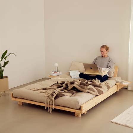 Lit double Social / Pour matelas 140 x 200 cm - Dossiers & chevets intégrés - KARUP DESIGN
