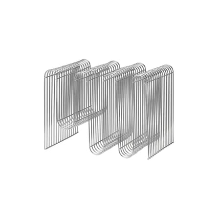 Curva Magazine holder metal silver / L 40 x H 30 cm - AYTM