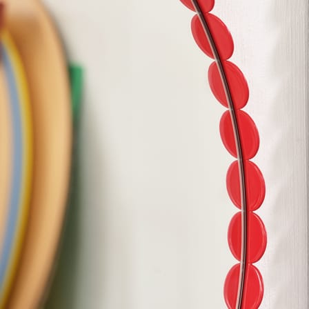 Miroir mural Arcs métal rouge / Ø 60 cm - Hay