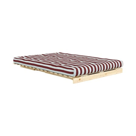 Canapé convertible Roots tissu rouge / L 140 cm - 3 positions / Structure pin clair - KARUP