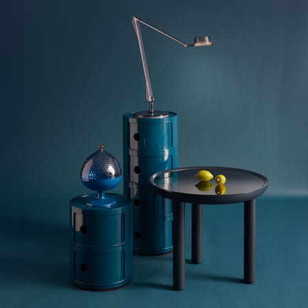 Table basse K-TOP  / Ø 60 x H 50 cm - Plateau miroir - Kartell