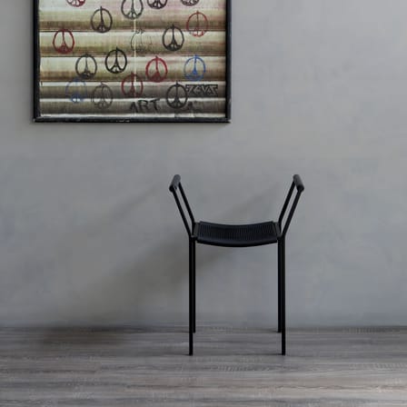 Tabouret Savonarola métal noir / H 48 cm - Maurizio Peregalli, 1984 - Zeus