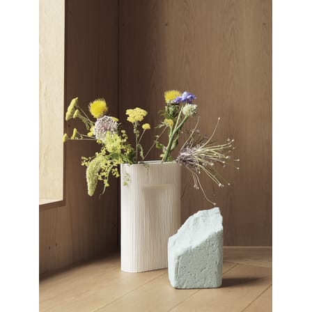 Vase Ridge Medium keramik weiß / H 35 cm - Muuto