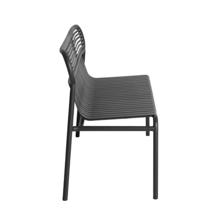 Bank mit Rückenlehne Week-End metall schwarz / Aluminium - L 121 cm - Petite Friture