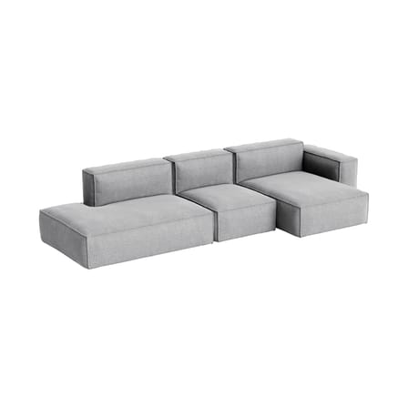 Canapé d'angle Mags Soft Low Armrest n°4 gris / 3 places -  L 331 cm/ Accoudoir droite - Hay