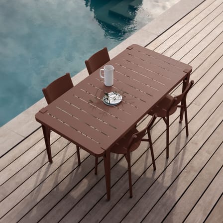Chaise empilable SSDr Outdoor plastique rouge / Pour l'extérieur - Recyclé - TIPTOE