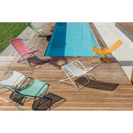 Chaise longue pliable Bahama métal beige - Emu