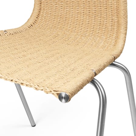 Chaise PK1 fibre végétale beige / Poul Kjærholm, 1955 - Corde de papier - CARL HANSEN & SON