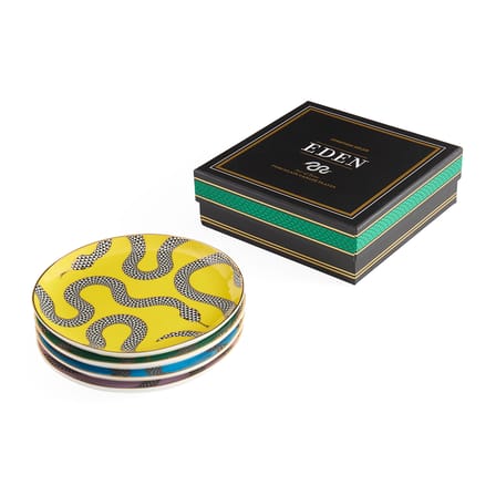 Eden Dessert plate ceramic multicoloured / Set of 4 - Ø 16.5 cm - Jonathan Adler