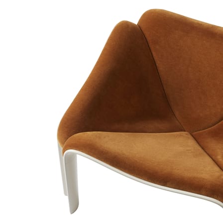 Fauteuil rembourré F300 tissu orange / Pierre Paulin, réédition 1965 - Gubi