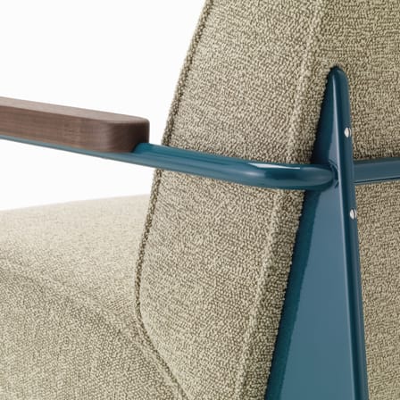 Fauteuil rembourré Fauteuil de Salon métal tissu beige / Jean Prouvé, 1939 - Vitra