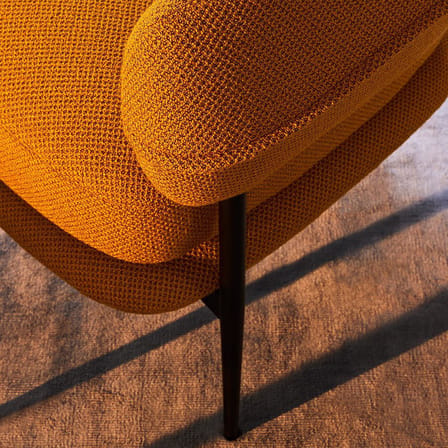 Fauteuil rembourré Nena Lounge tissu jaune - Zanotta