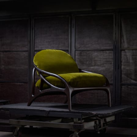 Fauteuil bas Vime INDOOR tissu vert - MORPHO