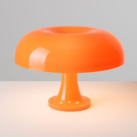 Lampe de table Nessino plastique orange / Ø 32 x H 23 cm - Réédition 1960s - Artemide
