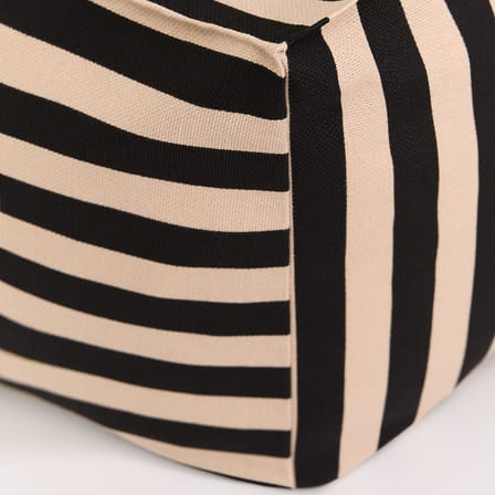 Pouf Otto tissu noir / Repose-pieds - 55 x 55 cm - NOBODINOZ