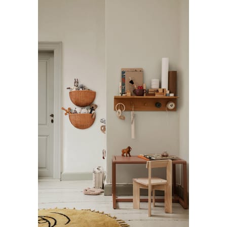 Portemanteau mural Place Medium bois naturel / Etagère - L 105 cm - Ferm Living