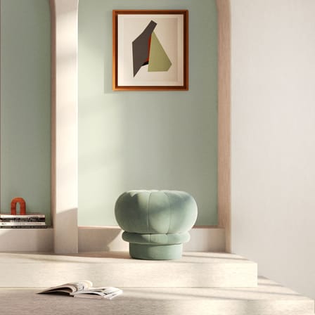 Pouf Claudie tissu vert / Velours - Hartô