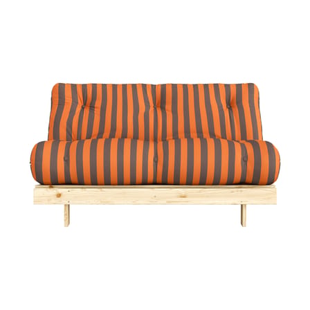 Canapé convertible Roots tissu orange / L 140 cm - 3 positions / Structure pin clair - KARUP