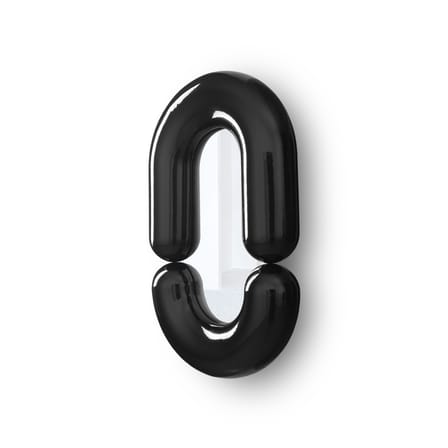 Specchio murale Zodiac Bumper Medium ceramica nero / Ceramica - L 55 x H 90 cm - Moustache