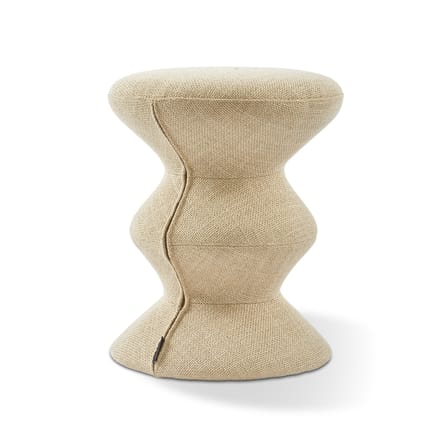 Tabouret rembourré Zig Zag Soft tissu beige - Pols Potten