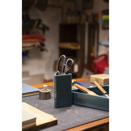 Vase Canvas Small céramique bleu / H 15 cm - Fait main / Seconde vie - raawii