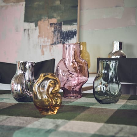 Vase Gleam High verre rose / H 32 cm - HK LIVING