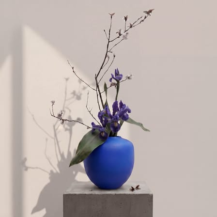 Vase Sunao Medium céramique bleu / Ø 30 x H 30 cm - 101 COPENHAGEN