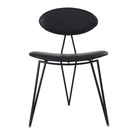Chaise rembourrée Semper cuir noir - AYTM