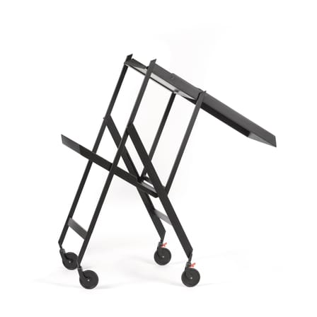 Desserte Plico plastique noir / Pliable & multiposition - Réédition 1976 - Alessi